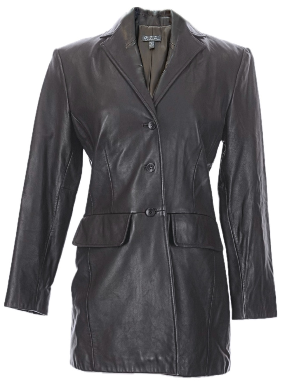 Classiques Entier Women's Chocolate Brown Genuine Leather Blazer | US 4P